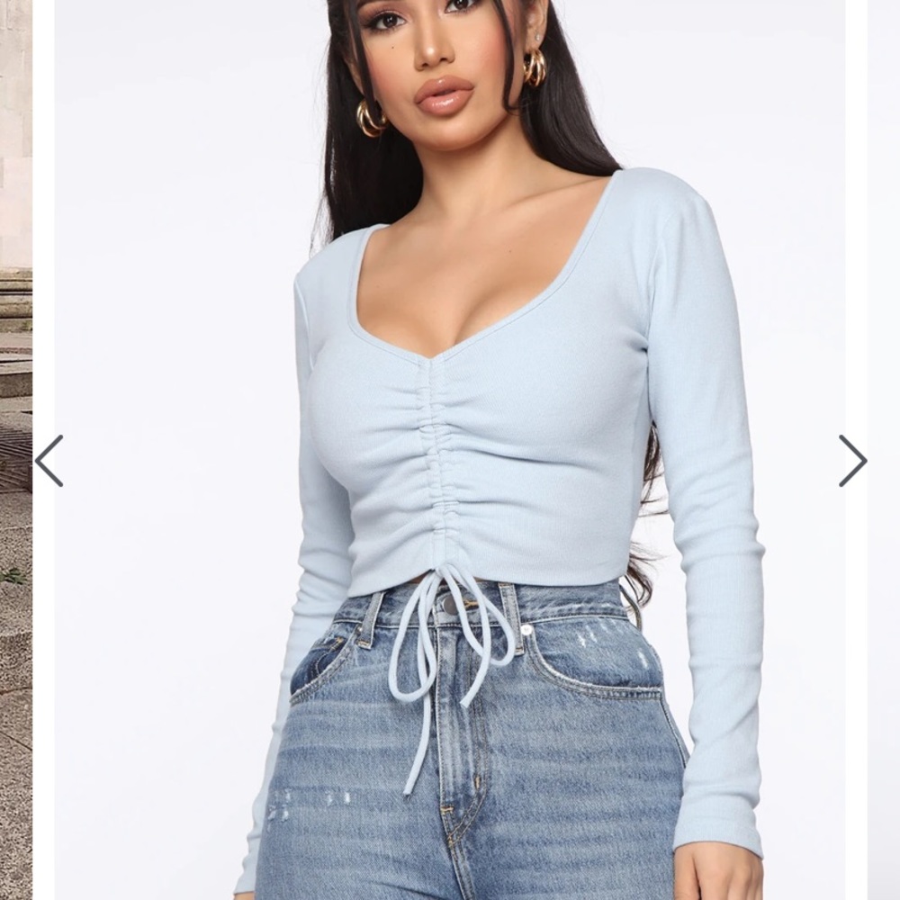 blue crop top